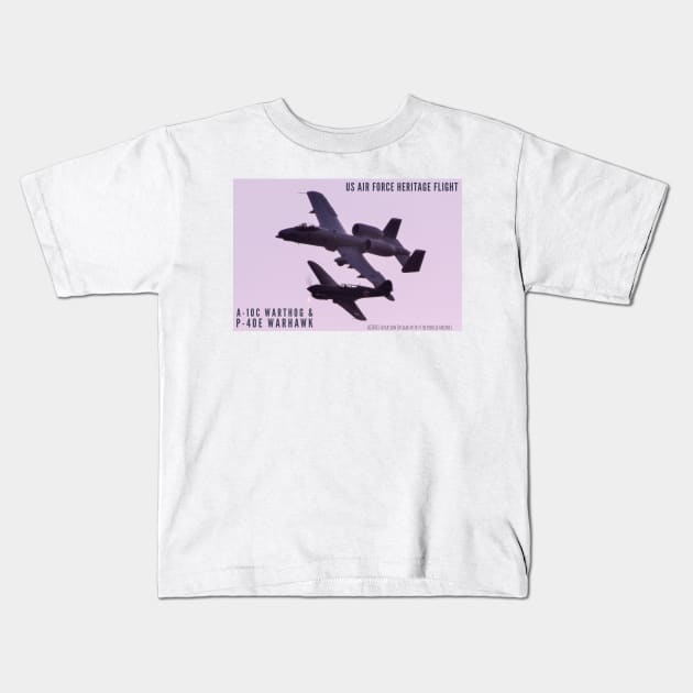 1-sided P-40 and A-10 color Kids T-Shirt by acefox1